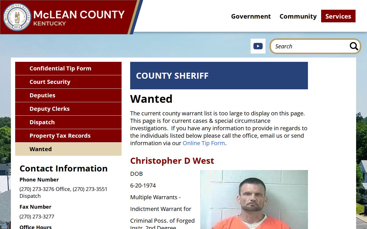 McLean County post-release supervision and local warrant source